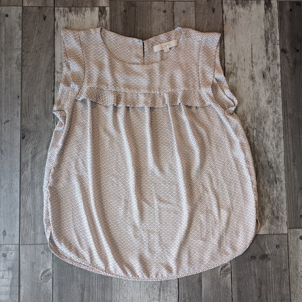 Ann Taylor LOFT, Sleeveless Blouse, Light Pink Print, Sz S